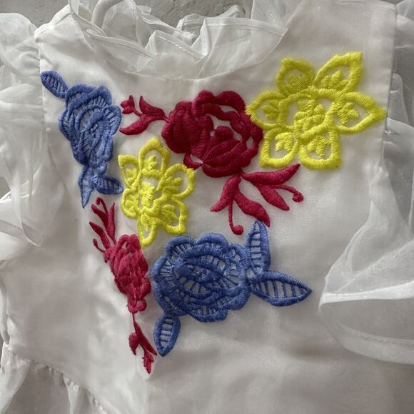 Janie and Jack Embroidered Floral Ruffle Shirt - Picture 2 of 10